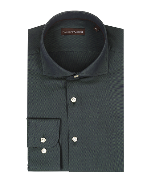 Royal dark green oxford overhemd met wide spread kraag