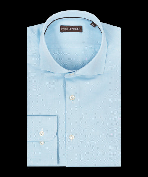 Royal turquoise oxford overhemd met wide spread kraag