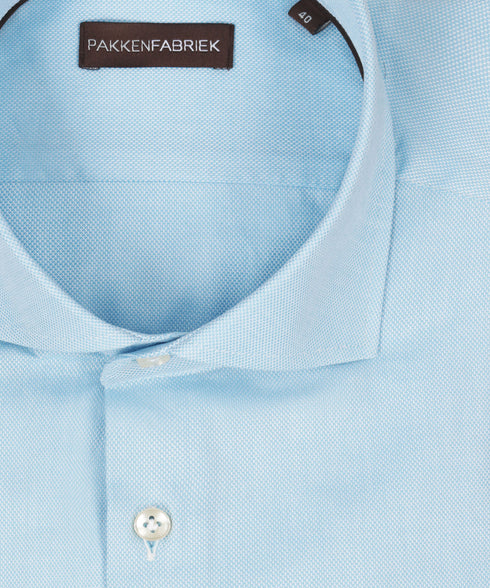 Royal turquoise oxford overhemd met wide spread kraag