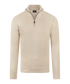 Beige half-zip met geribde boorden