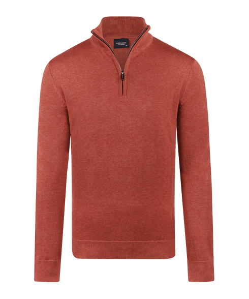 Brique half-zip met geribde boorden