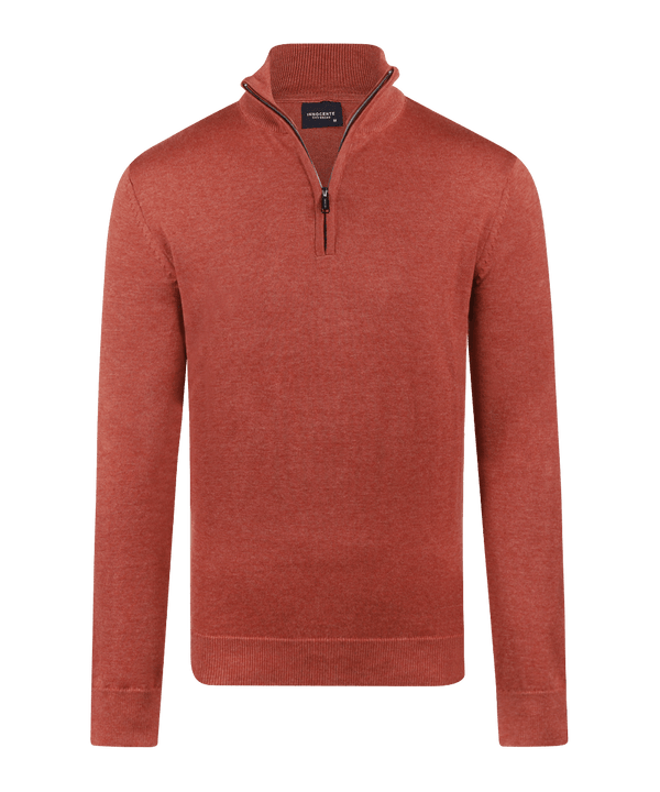 Brique half-zip met geribde boorden