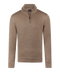 Coffee half-zip met geribde boorden