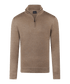 Coffee half-zip met geribde boorden