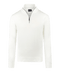 Off-white half-zip met geribde boorden