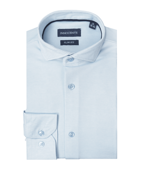 Blauw Japanese knitted shirt van Innocente