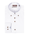 Wit overhemd met bruine knopen en button-down