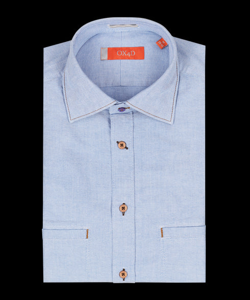 Oxford casual overhemd met dubbele borstzak