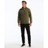 Olive sweater met 1/4 zip