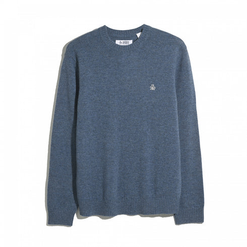 Indigo pullover met ronde hals van lamswol van Original Penguin
