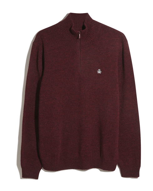 Brique halflange zip van lamswol