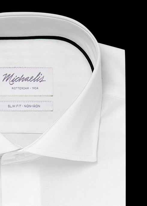 Uni wit fine twill overhemd