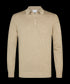 Zandkleurige polo met lange mouw