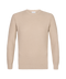 Zandkleurige trui met ronde hals en structuur