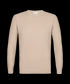 Zandkleurige trui met ronde hals en structuur