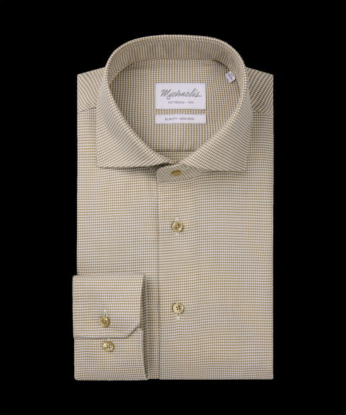 Lichtbruin pied-de-poule overhemd