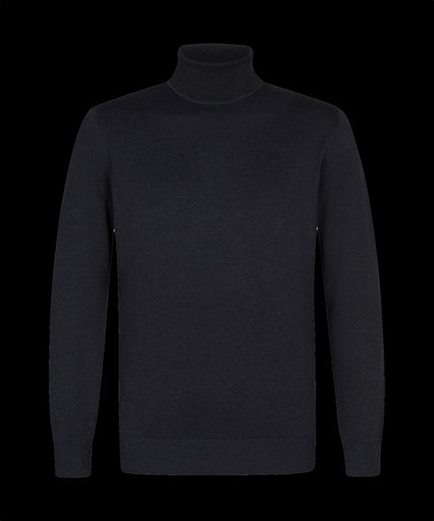 Zwarte geribde coltrui