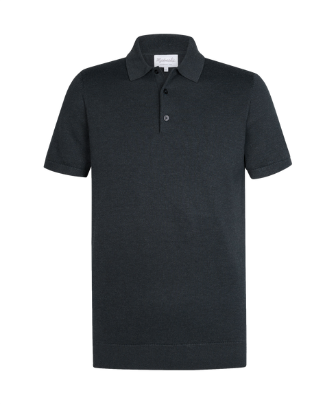 Navyblauwe polo met korte mouw