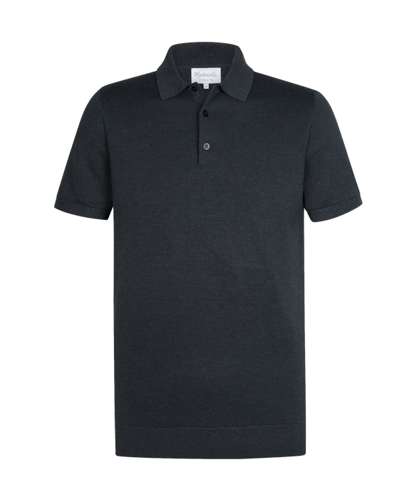 Navyblauwe polo met korte mouw