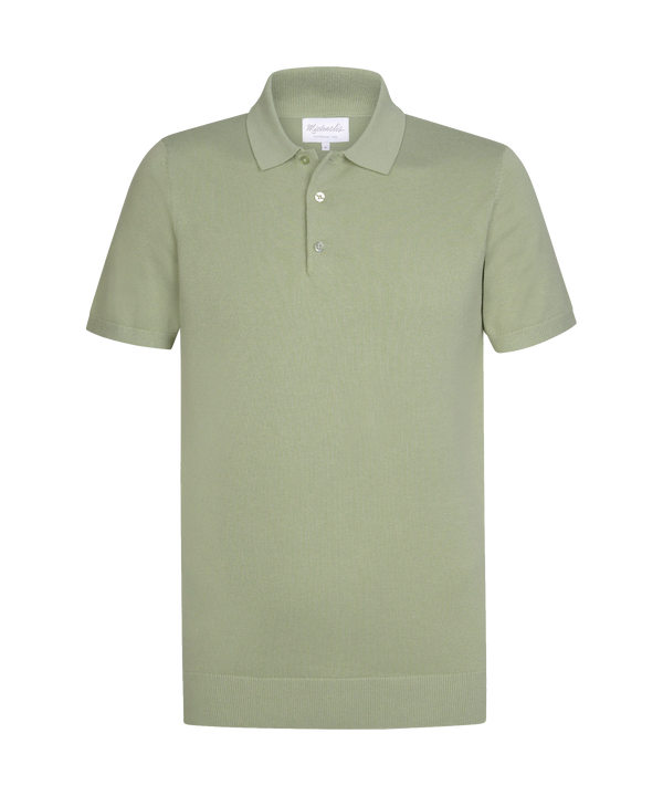 Saliegroene polo met korte mouw
