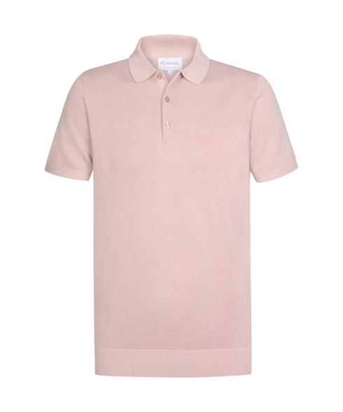 Oudroze polo met korte mouw