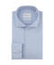 Blauw overhemd met microstructuur en subtiele print