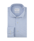 Blauw overhemd met microstructuur en subtiele print