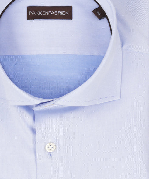 Royal twill lichtblauw overhemd met wide spread kraag