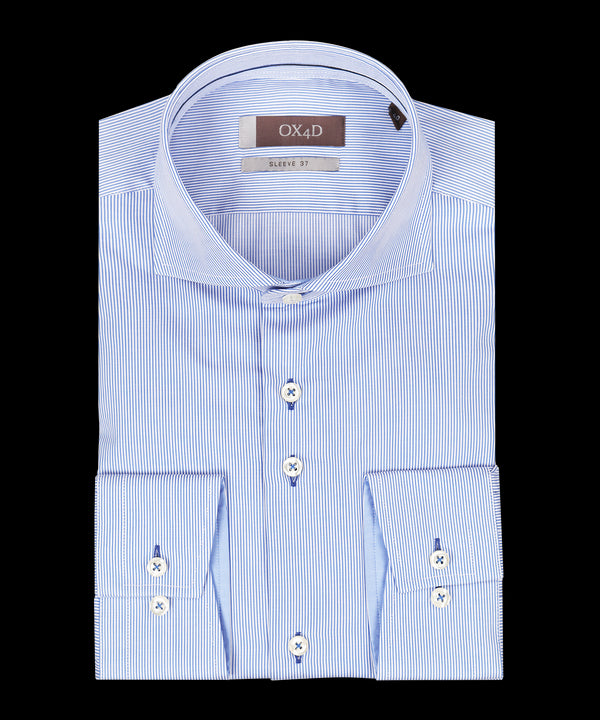 Blauw overhemd met pinstripe (Extra lange mouwen)